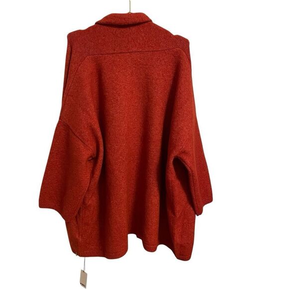 Beryll Cocoon Cashmere Cardigan Oversized Open Front Rust OS NWT - Picture 5 of 7